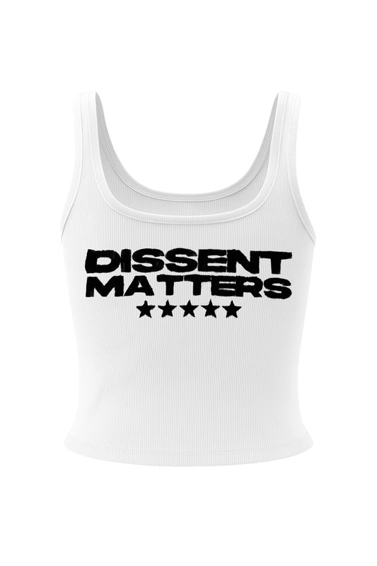 'Dissent' Cropped Tank Top